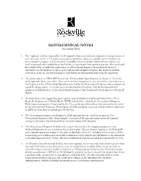GEOTECHNICAL NOTES November 2016