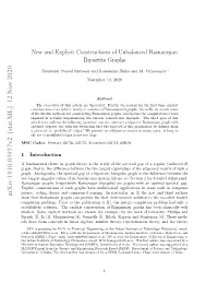 New and Explicit Constructions of Unbalanced Ramanujan Bipartite