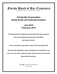 Part I – Essay Questions and Selected Answers