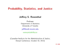 Probability, Statistics, and Justice