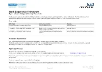 Work Experience Framework Type: School / College / University Placements