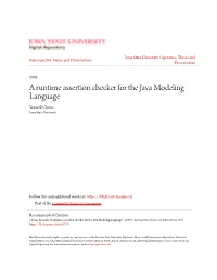 A Runtime Assertion Checker for the Java Modeling Language Yoonsik Cheon Iowa State University