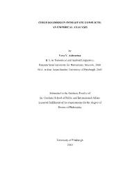 Child Soldiers in Intrastate Conflicts: an Empirical Analysis