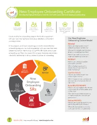 New Employee Onboarding Certificate Develop for High Performance from the Start with Successful New Employee Onboarding
