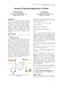 Survey of Security Algorithms in Cloud