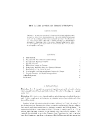THE GALOIS ACTION on DESSIN D'enfants Contents 1. Introduction 1 2. Background: the Absolute Galois Group 4 3. Background