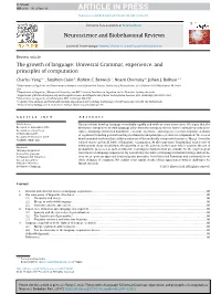 The Growth of Language: Universal Grammar, Experience, and Principles of Computation
