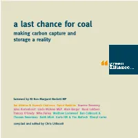 A Last Chance for Coal Making Carbon Capture and Storage a Reality
