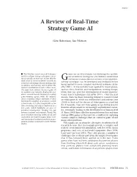 A Review of Real-Time Strategy Game AI
