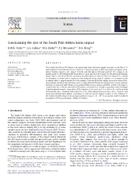 Constraining the Size of the South Pole-Aitken Basin Impact ⇑ R.W.K