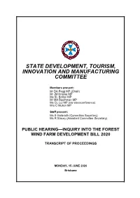 Inquiry Into the Forest Wind Farm Development Bill 2020