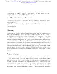 Oscillations in Working Memory and Neural Binding: a Mechanism for Multiple Memories and Their Interactions