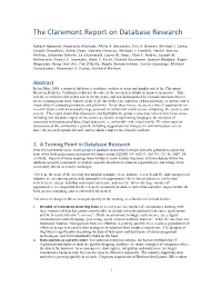 The Claremont Report on Database Research
