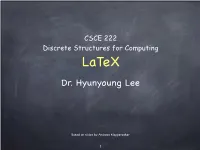 Dr. Lee's Latex Slides