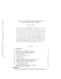 Numerical Methods for Mean Field Games and Mean Field Type Control
