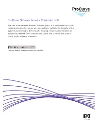 Procurve Network Access Controller 800