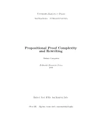 Propositional Proof Complexity and Rewriting