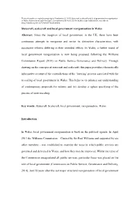 Statecraft, Scalecraft and Local Government Reorganisation in Wales