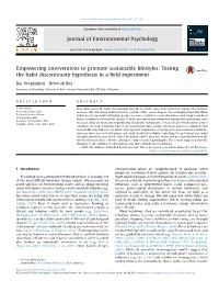 Testing the Habit Discontinuity Hypothesis in a Field Experiment