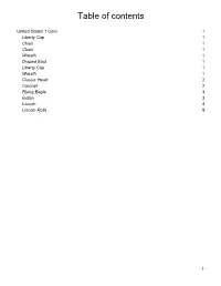 USA One Cent Coin Check List