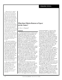 What Stock Market Returns to Expect for the Future?