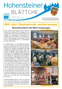 Hohensteiner BLÄTTCHE