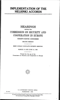 Implementation of the Helsinki Accords