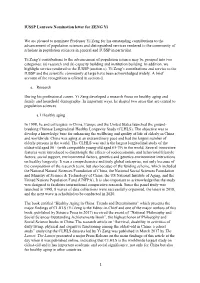 IUSSP Laureate Nomination Letter for ZENG Yi