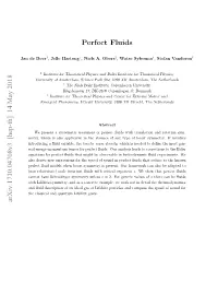 Perfect Fluids Arxiv:1710.04708V3 [Hep-Th] 14 May 2018