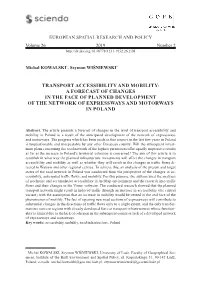 Transport Accessibility and Mobility: a Forecast of Changes in the Face of Planned Development of the Network of Expressways and Motorways in Poland