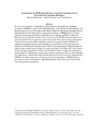 An Argument for 4D Blockworld from a Geometric Interpretation of Non-Relativistic Quantum Mechanics Michael Silberstein1,3, Michael Cifone3 and W.M