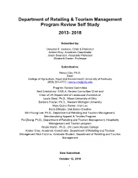 Department of Retailing & Tourism Management Program Review Self