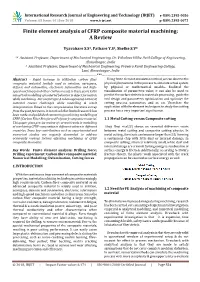 Finite Element Analysis of CFRP Composite Material Machining: a Review