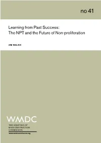 Learning from Past Success: the NPT and the Future of Non-Proliferation