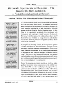 Microscale Experiments in Chemistry - the Need of the New Millenium 4