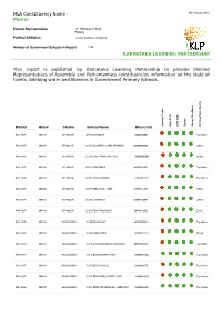 MLA Constituency Name This Report Is Published by Karnataka Learning