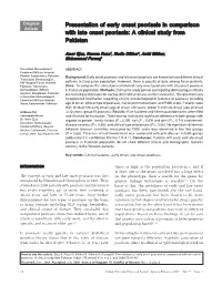Presentation of Early Onset Psoriasis in Comparison with Late Onset Psoriasis: a Clinical Study from Pakistan