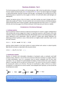Reactions of Alcohols - Part 1