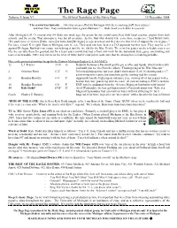 The Rage Page Volume X Issue VI the Official Newsletter of the Maize Rage 13 December 2008