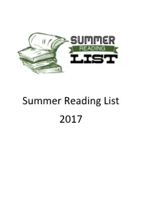 Wider Reading List (2017)