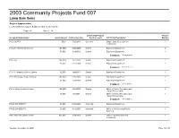 2003 Community Projects Fund 007 Lump Sum Items