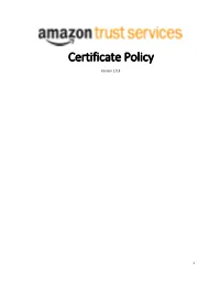 Amazon Trust Services Certificate Policy