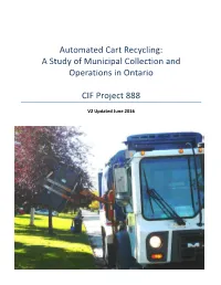 Automated Cart Recycling: a Study of Municipal Collection and Operations in Ontario