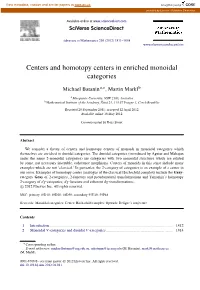 Centers and Homotopy Centers in Enriched Monoidal Categories
