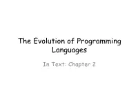Complementary Slides for the Evolution of Programming Languages