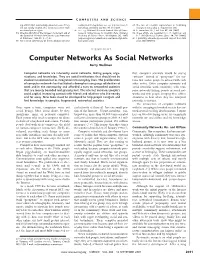 Computer Networks As Social Networks Barry Wellman