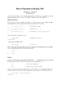 Dynamic Functions in Dyalog