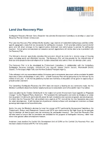 Land Use Recovery Plan