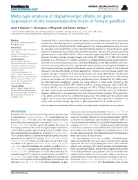 Meta-Type Analysis of Dopaminergic Effects on Gene Expression in the Neuroendocrine Brain of Female Goldfish