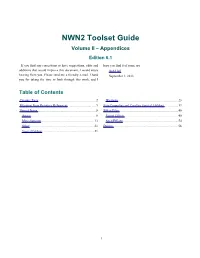 NWN2 Toolset Guide Volume II ‒ Appendices Edition 6.1